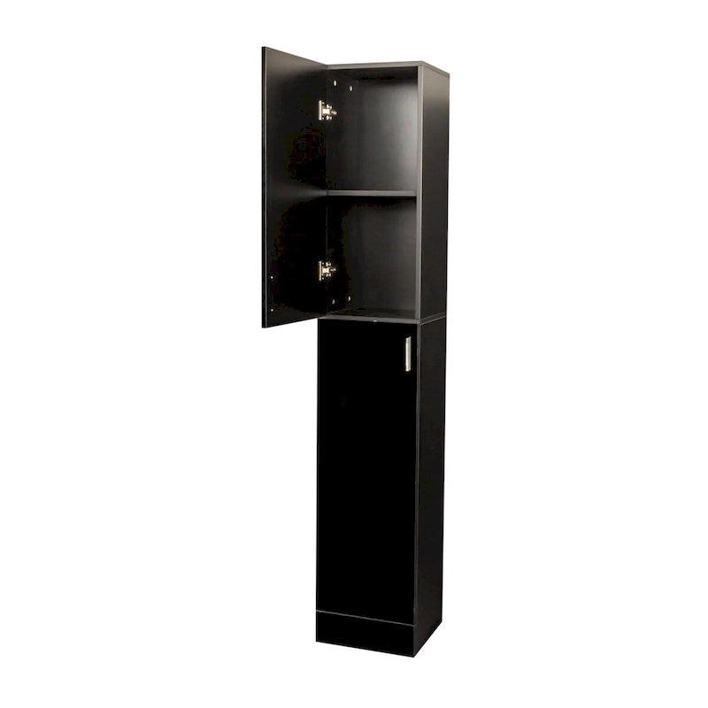Freestanding Cabinet with Inadjustable Shelves and two Doors ,black