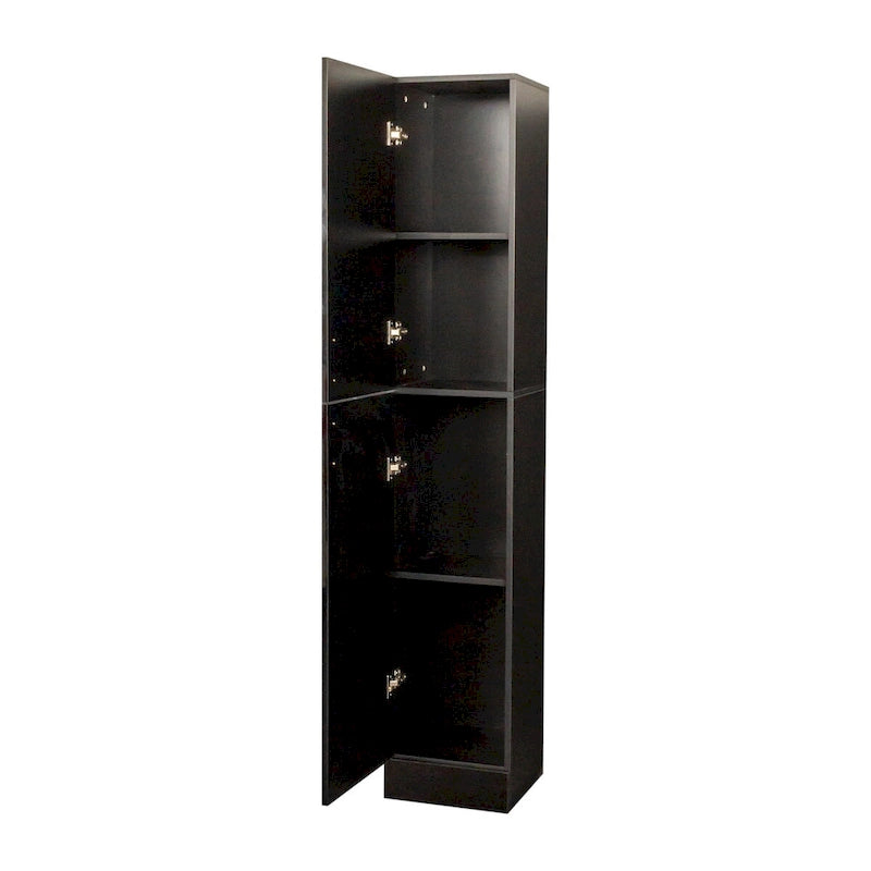 Freestanding Cabinet with Inadjustable Shelves and two Doors ,black