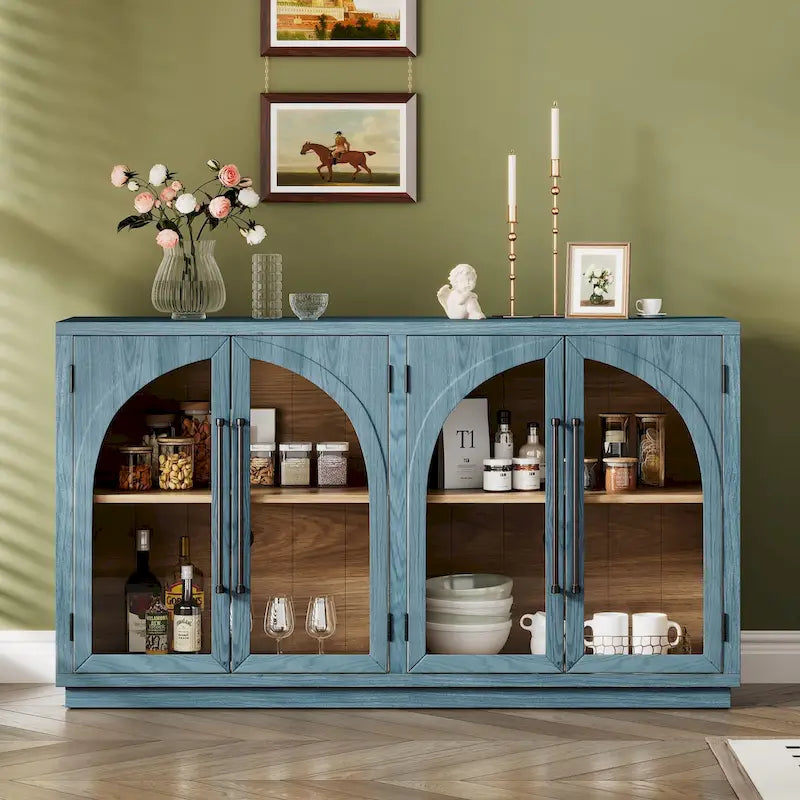 Sideboard with Metal Handles and Adjustable Shelves