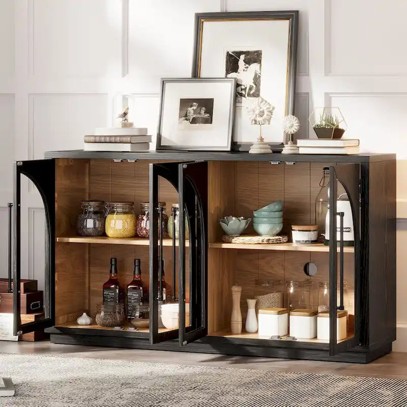 Sideboard with Metal Handles and Adjustable Shelves