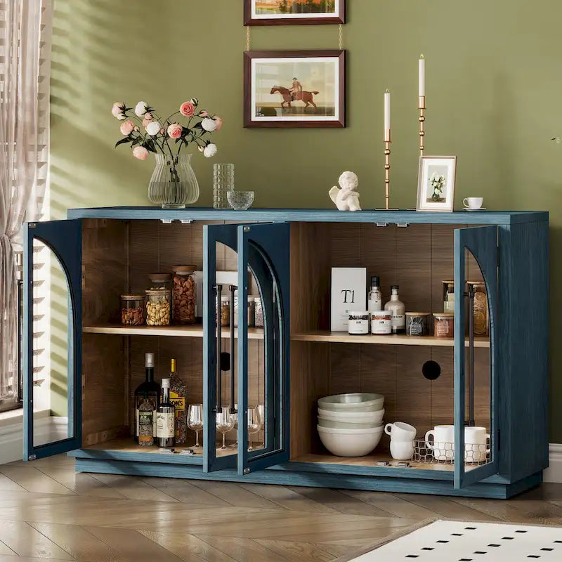 Sideboard with Metal Handles and Adjustable Shelves