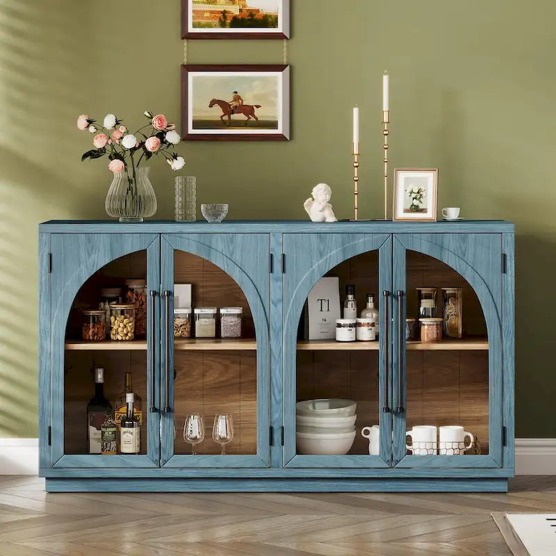 Sideboard with Metal Handles and Adjustable Shelves