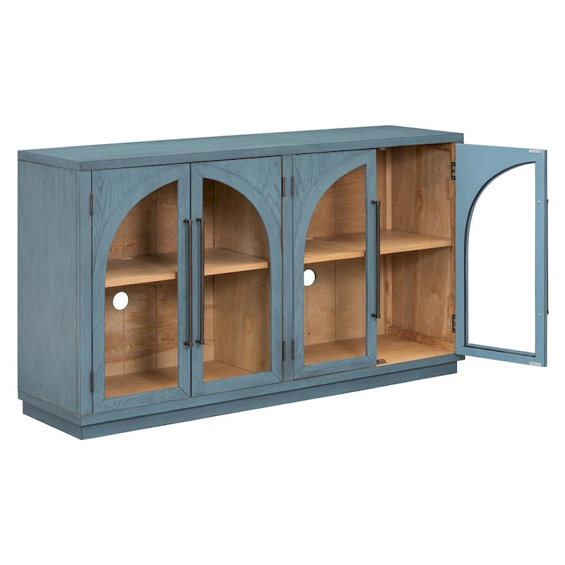Sideboard with Metal Handles and Adjustable Shelves
