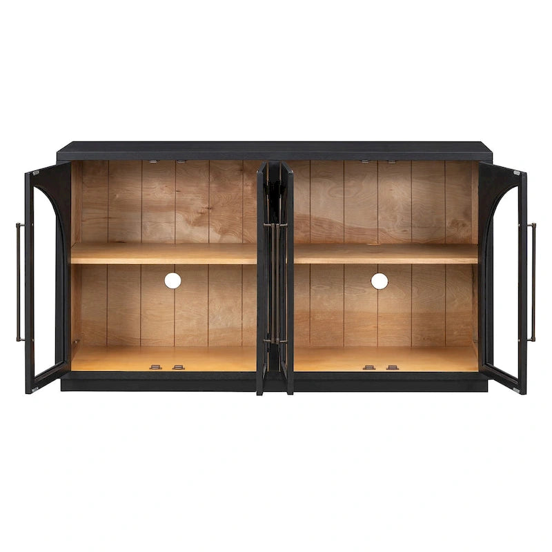 Sideboard with Metal Handles and Adjustable Shelves