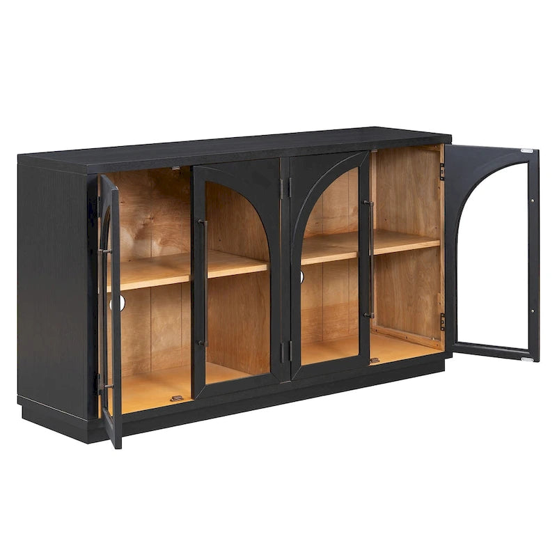 Sideboard with Metal Handles and Adjustable Shelves