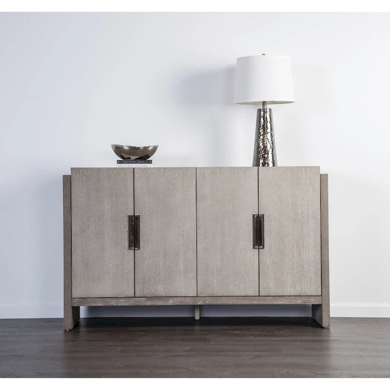 Furniture of America Cruz Transitional Grey Solid Wood Dining Server with Doors