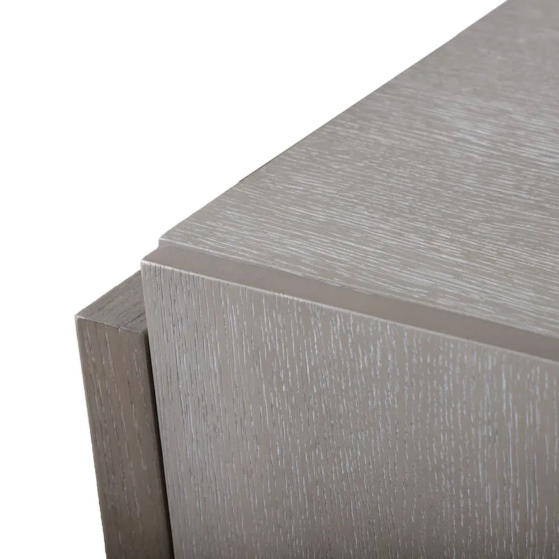 Transitional Grey Solid Wood Dining Server with Doors