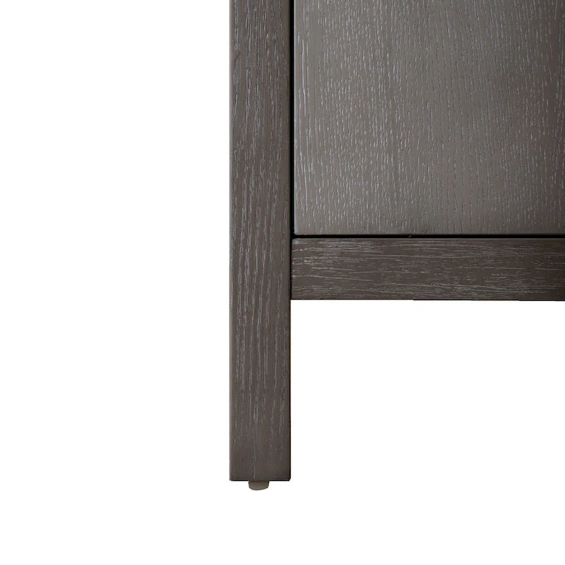 Transitional Grey Solid Wood Dining Server with Doors