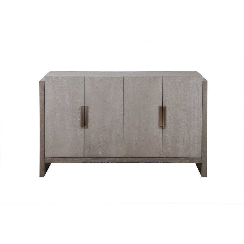 Transitional Grey Solid Wood Dining Server with Doors
