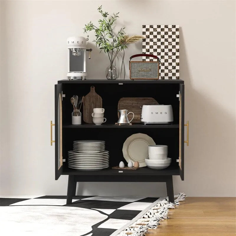 Sideboard Buffet Cabinet, Accent Kitchen Storage Cabinet - 15.7D x 31.5W x 31.5H