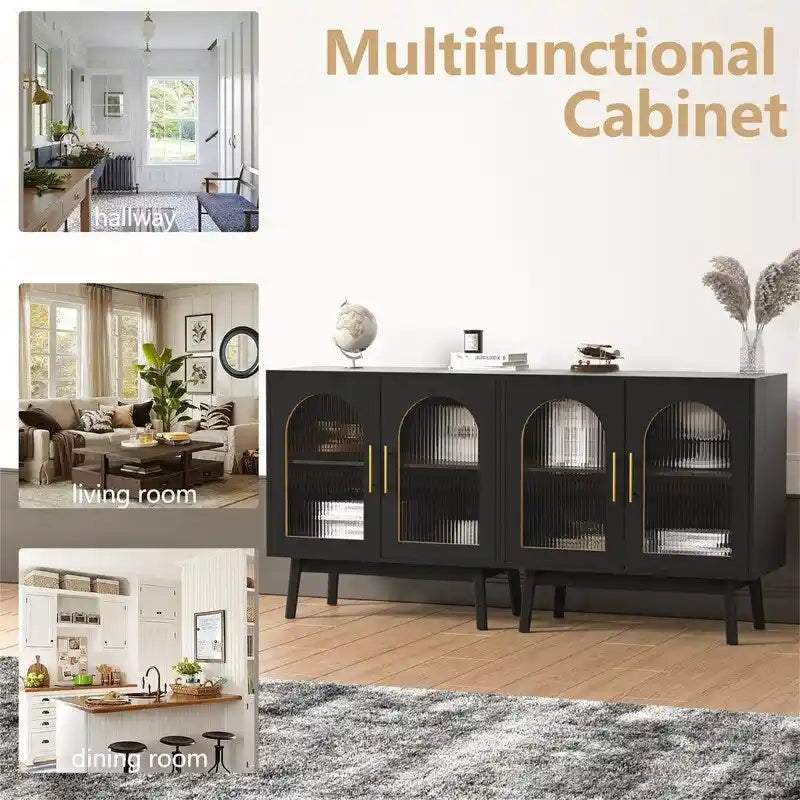 Sideboard Buffet Cabinet, Accent Kitchen Storage Cabinet - 15.7D x 31.5W x 31.5H