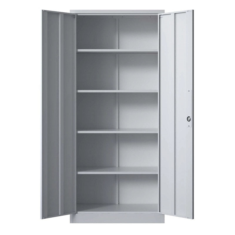 71H Metal Lockable Storage Cabinet with Doors and 4 Shelves
