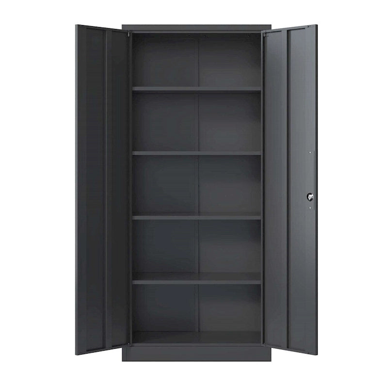 71H Metal Lockable Storage Cabinet with Doors and 4 Shelves