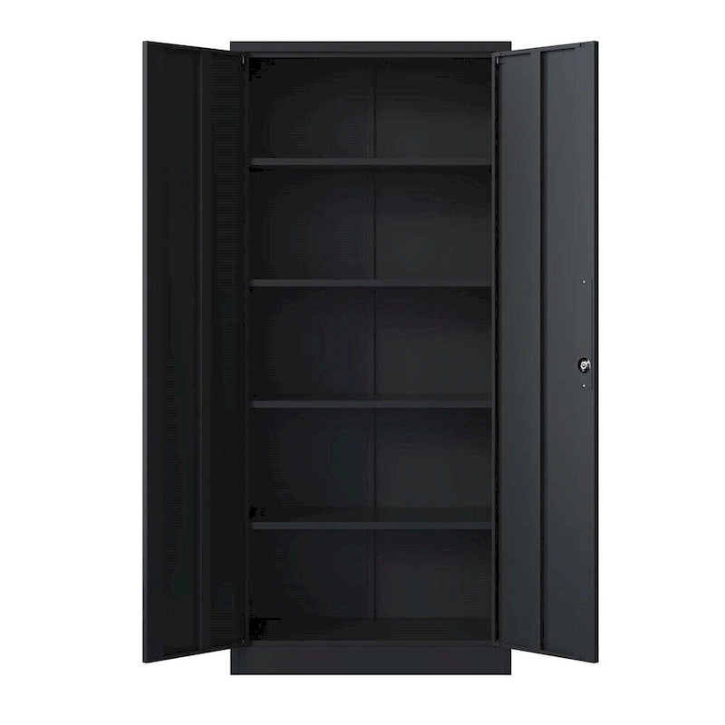 71H Metal Lockable Storage Cabinet with Doors and 4 Shelves