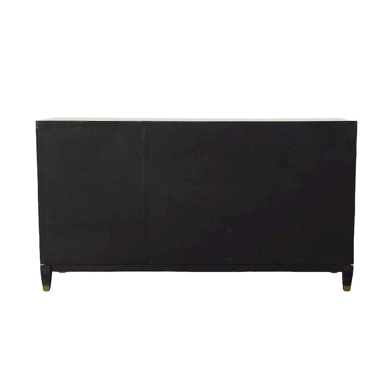 3-Door Sideboard with Routed Pine Fronts and Gold Accents