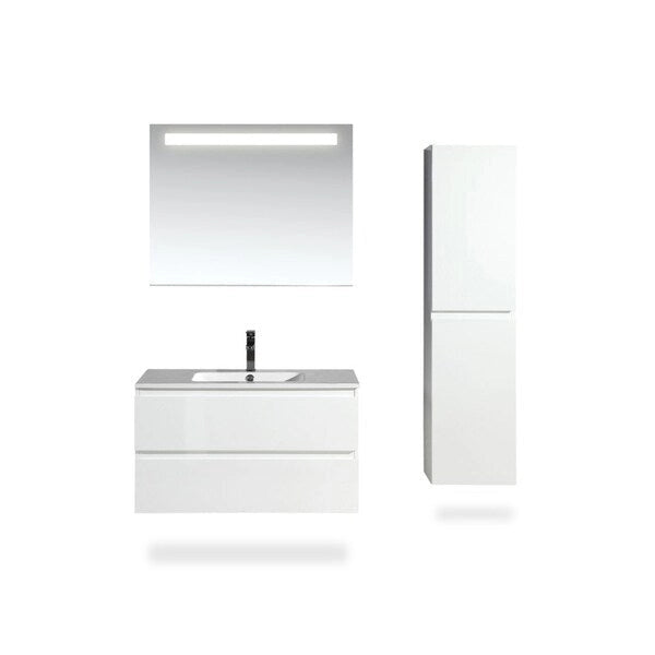 14-Inch Linen Tower in High-Gloss Lacquer - 13.8 x 11.8 x 55.1