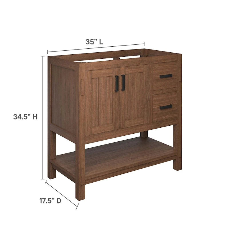 36" Wood Bathroom Vanity Cabinet (Sink Basin Not Included)