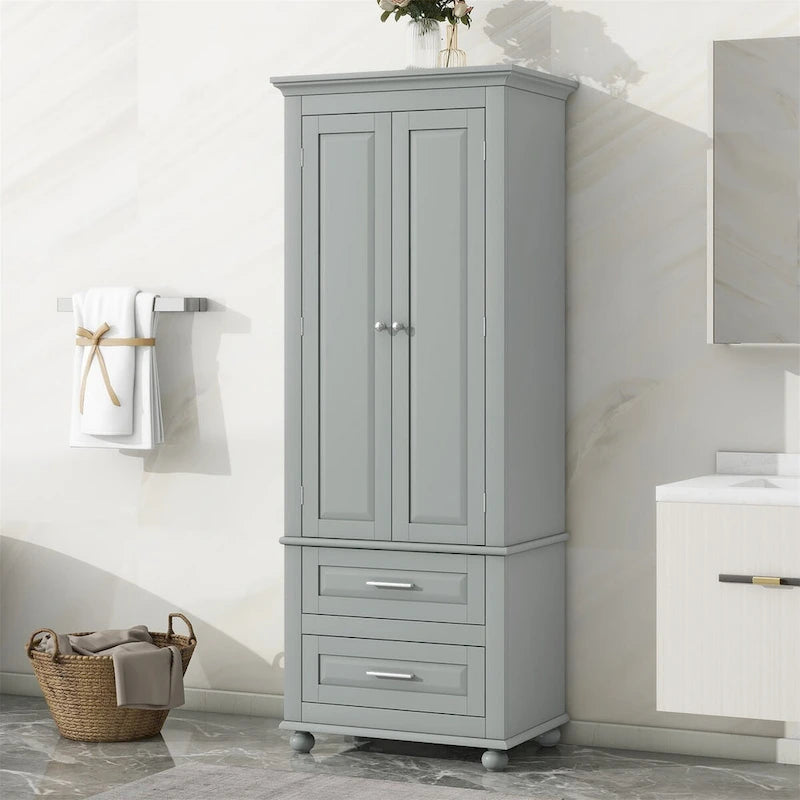 Tall Storage Cabinet with Two Drawers