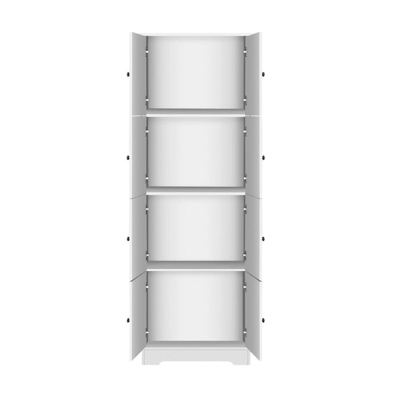 Tall Storage Cabinet with 8 Doors and 4 Shelves Wall Storage Cabinet - 24.00L * 12.80W * 72.40H