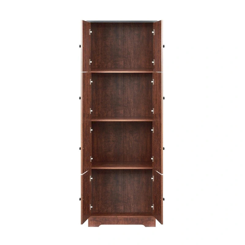 Tall Storage Cabinet with 8 Doors and 4 Shelves Wall Storage Cabinet - 24.00L * 12.80W * 72.40H