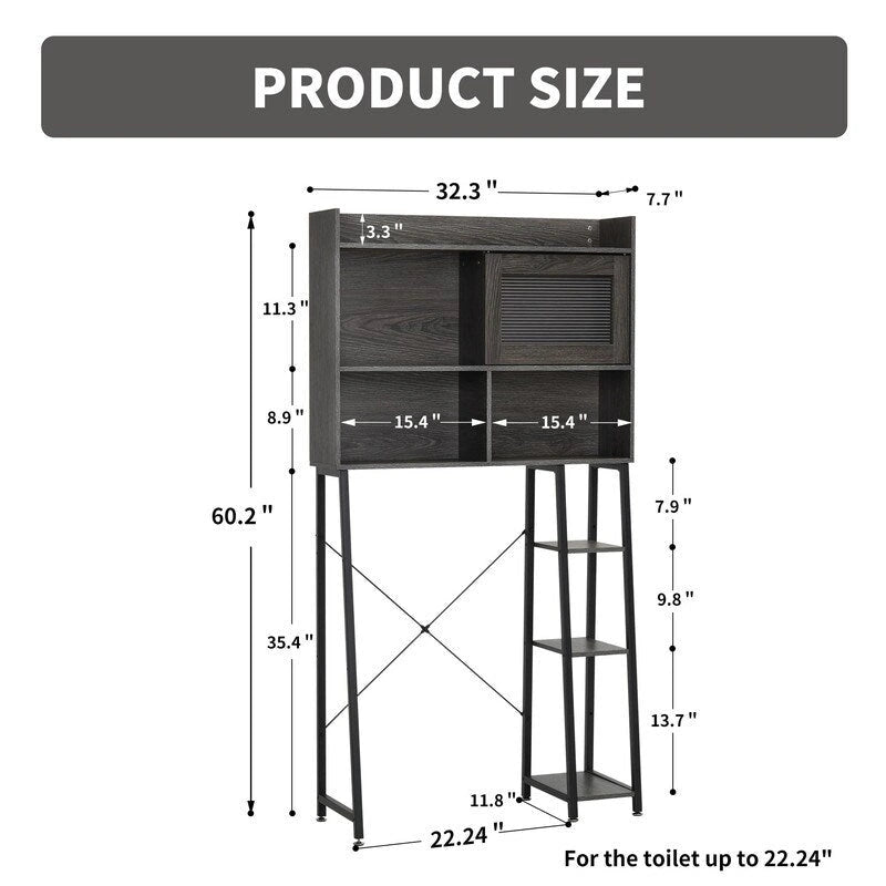 Over the Toilet Storage Cabinet - 11.8D x 32.3W x 60.2H