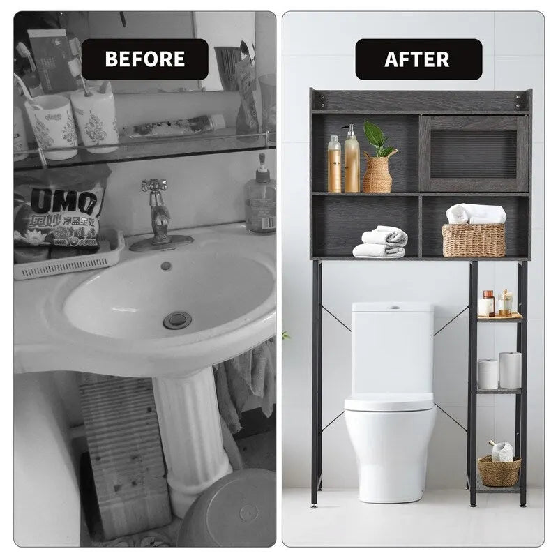 Over the Toilet Storage Cabinet - 11.8D x 32.3W x 60.2H