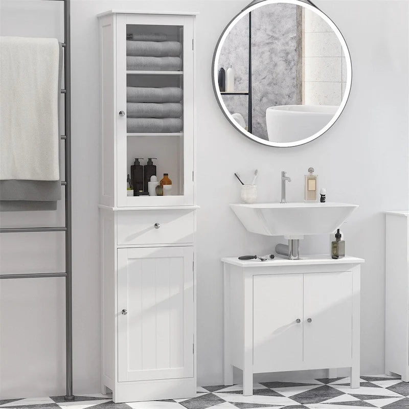 Slim Bathroom Storage Cabinet,Tall Bathroom Cabinet,Narrow Linen Tower