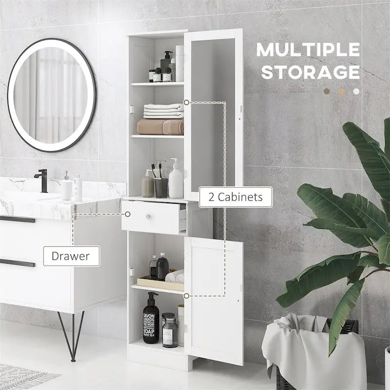 Slim Bathroom Storage Cabinet,Tall Bathroom Cabinet,Narrow Linen Tower