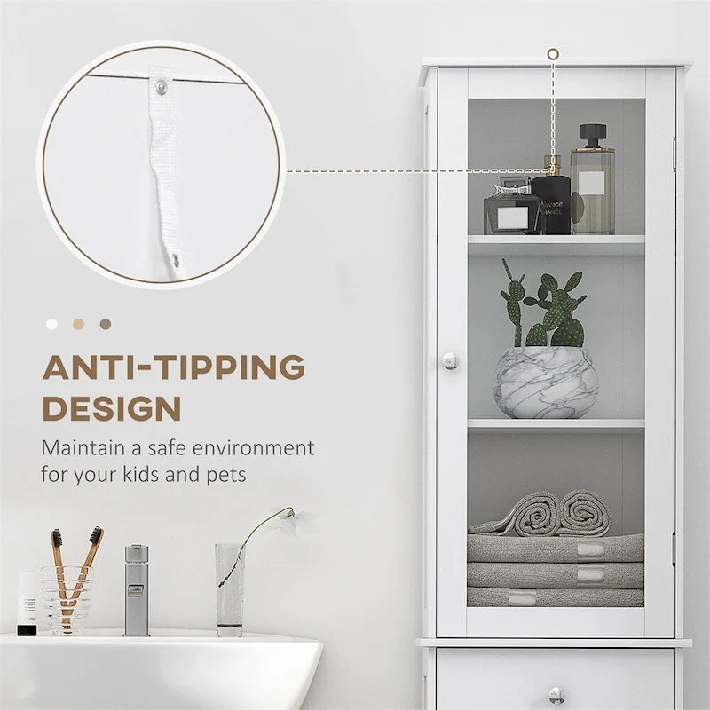 Slim Bathroom Storage Cabinet,Tall Bathroom Cabinet,Narrow Linen Tower