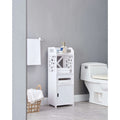 Bathroom Floor Storage Cabinet, White