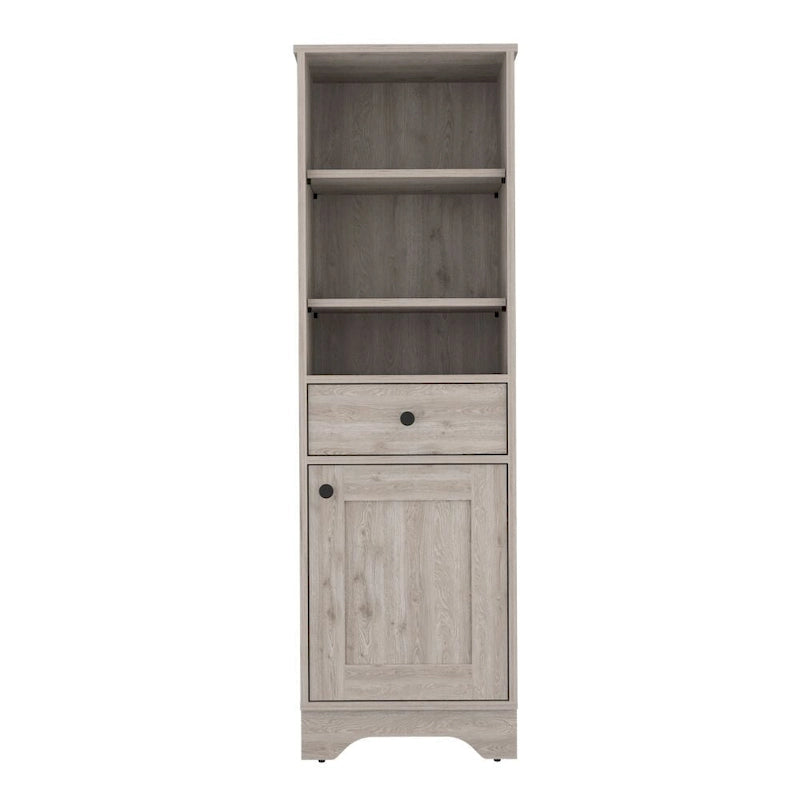 Bathroom Floor Cabinet,Two Interior Shelves,Two Open Shelves,Single Door,for Bathroom,Kitchen,Living Room