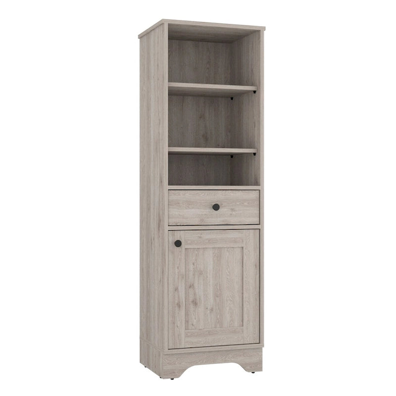 Bathroom Floor Cabinet,Two Interior Shelves,Two Open Shelves,Single Door,for Bathroom,Kitchen,Living Room