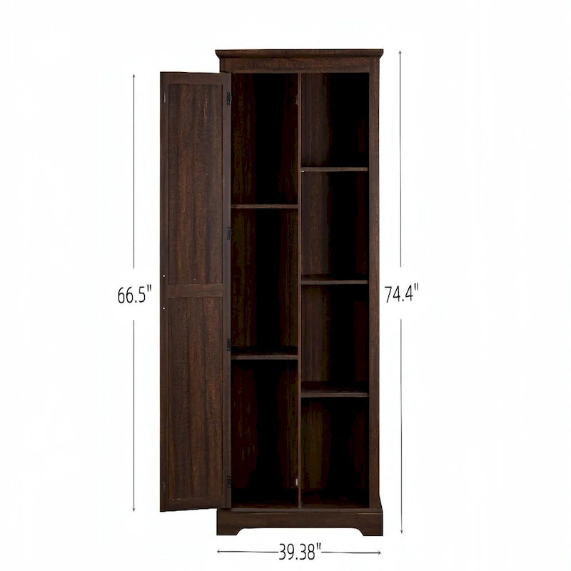 Rustic Tall Storage Cabinet Barn Door Storage