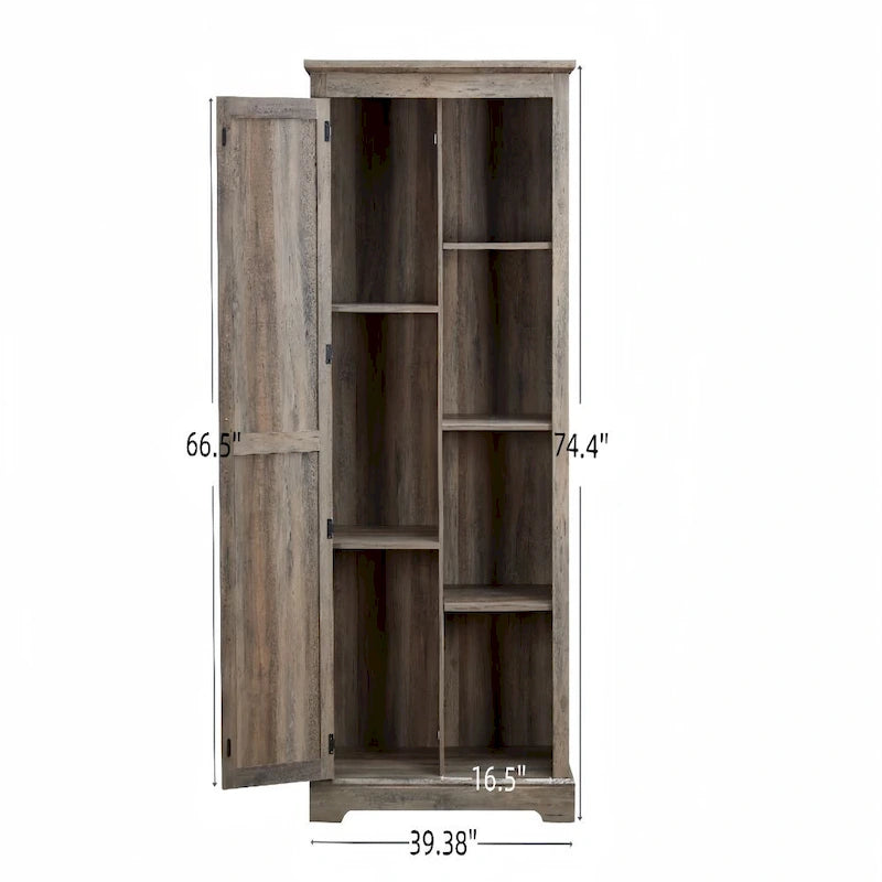 Rustic Tall Storage Cabinet Barn Door Storage