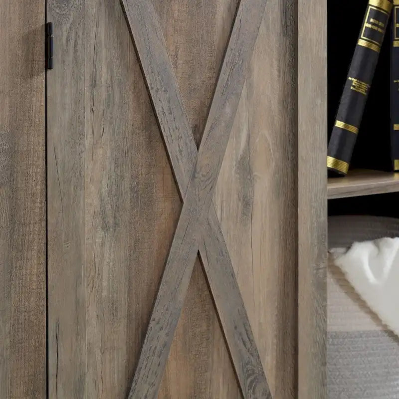 Rustic Tall Storage Cabinet Barn Door Storage