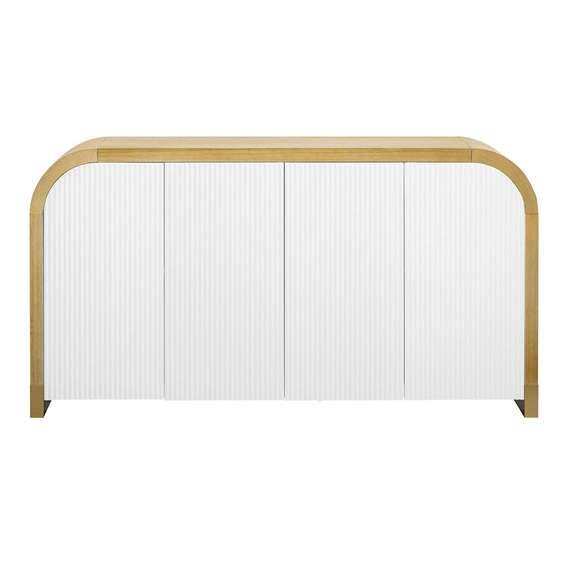4-door Curved Corner Design Wavy Door Panel Cabinet