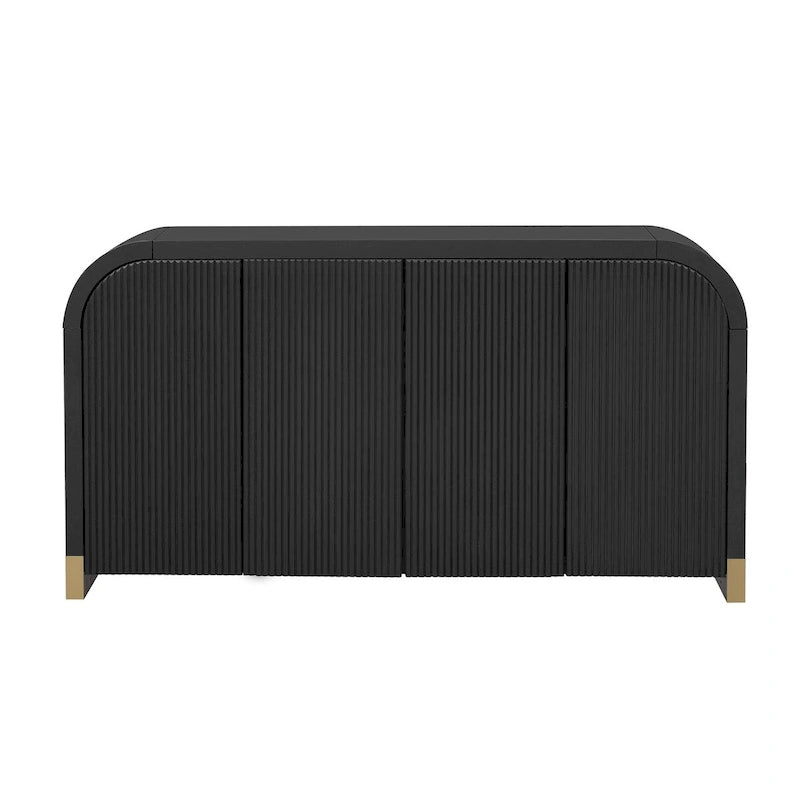 4-door Curved Corner Design Wavy Door Panel Cabinet