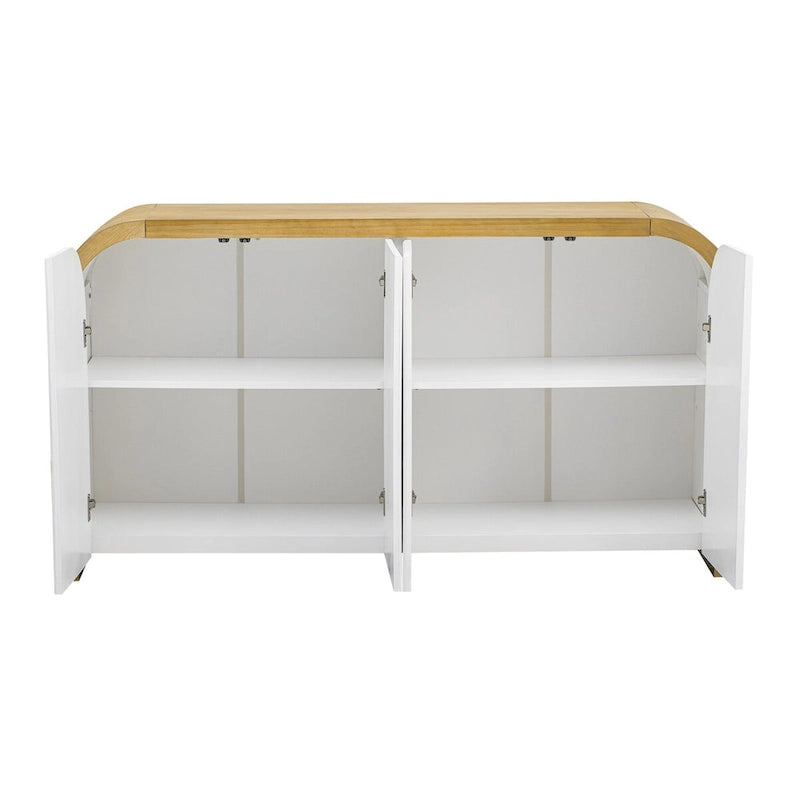 4-door Curved Corner Design Wavy Door Panel Cabinet