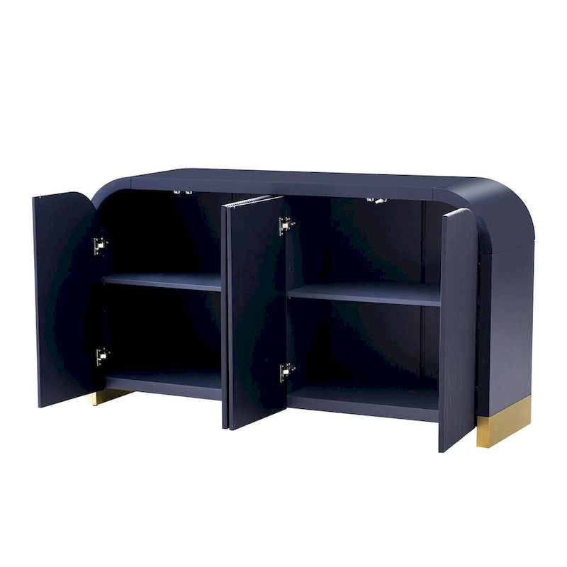 4-door Curved Corner Design Wavy Door Panel Cabinet