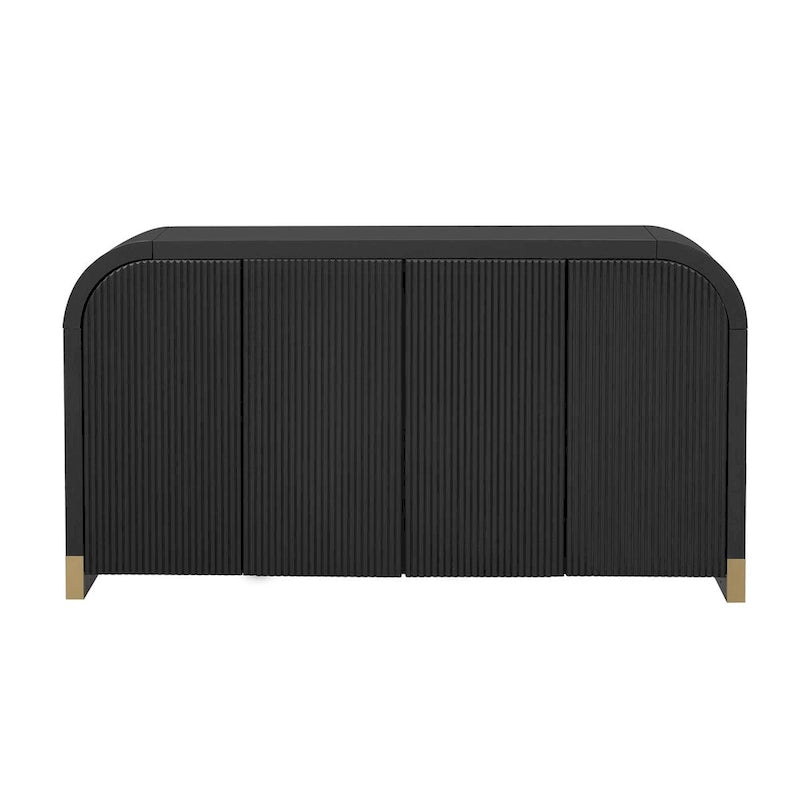 4-door Curved Corner Design Wavy Door Panel Cabinet
